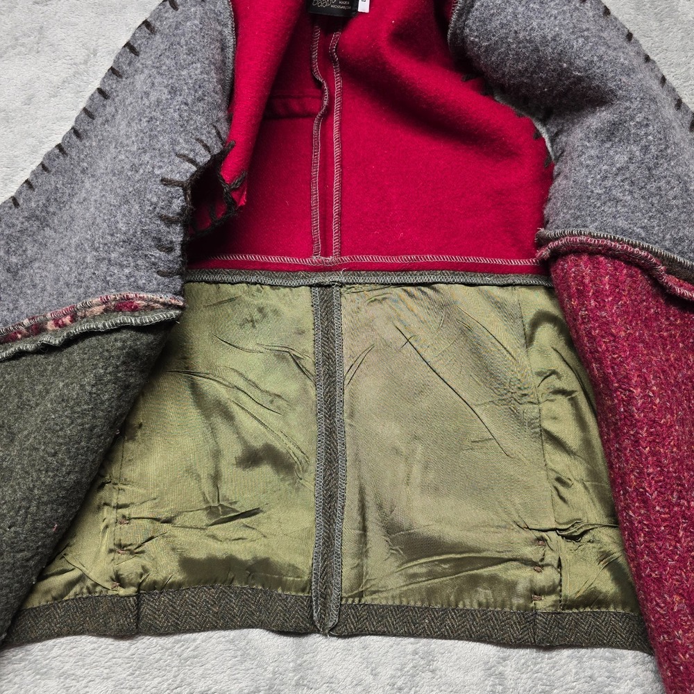 Baabaazuzu Handmade Patchwork Vest Womens L Multicolor Colorblock Button Front - Picture 3 of 14